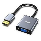 BENFEI Adaptador DisplayPort a VGA, Adaptador de Entrada DisplayPort a Salida VGA Compatible con Lenovo, DELL, HP y Otras Marcas [Conectores chapados en Oro, Carcasa de Aluminio y Cable de Nailon]