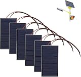 6 Piezas 62 x 36 mm Micro Mini Células de Panel Solar, 3V 0.27W Pequeño Panel Solar Portátil de Silicio Policristalino para Energía de Energía Solar Hogar Proyectos Científicos Cargador de Batería