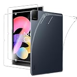 MEMELOKA Funda para TCL Tab 10L Gen 4 10.1 Pulgadas + Cristal Templado, Carcasa TPU Transparente Flexible Anti-arañazos con Esquinas Reforzadas, Silicona Ultrafina Anti-Choques Funda