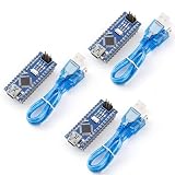 ELEGOO 3pcs Placa Nano pre-soldada con Cable USB, Placas Base Compatible con Arduino
