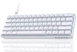 Dierya DK61SE Teclado Gaming 60%, QWERTY US, Switch Blue, Blanco | Teclado Mecánico 60% de 61 Teclas, Tasa de Sondeo de 1000 Hz, Anti-Ghosting y 19 Modos de Retroiluminación