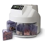 Safescan 1250 EUR Contadora de monedas cuenta valor y clasifica monedas mezcladas de euro - Clasificadora de monedas separando por denominación - Máquina contadora que cuenta monedas de forma continua