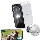 ieGeek 2K Camara Vigilancia WiFi Exterior/Interior sin Cables | Batería Recargable, 10M Visión Nocturna Colorida, Detección Movimiento PIR, Audio 2 Vías