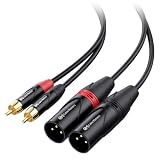 Cable Matters Cable Doble RCA a XLR Macho no Balanceado, 1,8 m | Cable de interconexión no balanceado 2 RCA a 2 XLR macho para conectar equipos de audio compatibles
