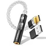 MoKo Adaptador Audio USB-C a 3,5mm, DAC Dongle de Tipo-C a 3,5 Aux Jack