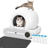 Arenero Autolimpiable XXL de 65L para Gatos, Depósito 9L, Antiodor Iónico | Control por app WiFi 2,4 GHz, peso y hábitos de uso, sensores de presencia, para gatos de 1 a 8 kg y hogares con varios gatos