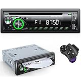RDS Radio Coche Bluetooth con CD/DVD, Wistrue Autoradio Bluetooth FM/Am | Autoradio 1 DIN con 2 USB, SD/AUX, 7 Colores, Mando para Volante, MP3