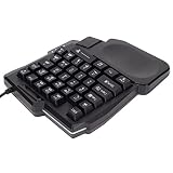 Teclado Mecánico para Juegos con una Sola Mano - 35 Teclas, Reposamanos Ancho Impermeable, Negro - para Juegos Móviles de Computadora