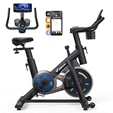 MERACH Cycleta de Casa, Silenciosa Cycleta Profesional con Resistencia Ajustable, Pantalla LCD, Asiento Grande y Cómodo, App Propia, Ideal para Aerobic en Casa, Capacidad de Carga de 136 KG
