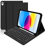 Lielax Funda con Teclado para iPad 10ª generación 2022/ (A16) 11ª generación 2025, Funda iPad 10 Generación con Teclado, Bluetooth Magnético Desmontable para 10.ª Gen 2022, Negro