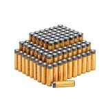 Amazon Basics - Paquete de 100 pilas alcalinas AA de alto rendimiento, 1,5 voltios, vida útil de 10 años