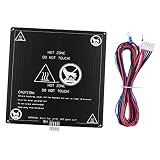 Sunydog Cama calefactora, 12 V de aluminio, cama caliente 220 x 220 x 3 mm con cable de alambre, kit de plataforma Heatbed aplicable a piezas de impresora 3D Anet A8 A6
