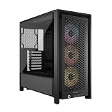 CORSAIR Frame 4000D RS ARGB Caja Modular ATX Mid–Tower para PC – Alto Flujo de Aire, 3 Ventiladores RS ARGB preinstalados, ASUS BTF, MSI Project Zero, Gigabyte Project Stealth – Negro