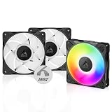 ARCTIC P12 Pro A-RGB (3 Piezas) - Potente Ventilador de Caja PC Premium, Case Fan PWM 120mm, Divisor cable en Y, 600–3000 rpm, 0 rpm