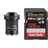 Objetivo Sigma 18-50mm F2.8 DC DN Contemporary Montura Sony E, Nergo & SanDisk Tarjeta SDXC Extreme Pro de 128 GB + RescuePRO Deluxe, hasta 200 MB/s, UHS-I, Clase 10, U3, V30