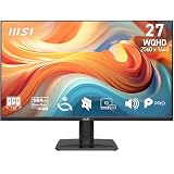 MSI Pro MP275QA E14 de 27' WQHD, 2560 x 1440 IPS, 144 Hz, 1 ms, Compatible con HDR, Adaptive-Sync, Eye-Care, Altavoz Integrado, HDMI 2.0b, DP 1.2a, sin Marco, inclinación Ajustable, Negro