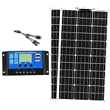 Kit de Panel Solar de 500W, 1000W, módulo fotovoltaico, Cargador de batería Solar monocristalino con Controlador de Carga + Accesorio, para Casas, campamentos(2x500W)