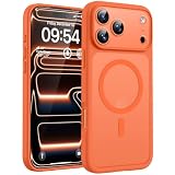 TOCOL Funda para iPhone 17 Pro Max, Compatible con MagSafe, Naranja | Imanes Integrados, Protección Lente Cámara, Protección Militar, Anti-Huellas, Antiarañazos, Translúcida Mate Trasera Case