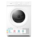 COMFEE' Secadora Bomba de Calor, 8KG, Clase D, Secado rápido, CD08EHP05W | Secado Rápido en 30', Anti Arrugas, Función de Refresco, UV, Depilación PET, Ropa deportiva, Blanco, W*H*D-59.5*85*56.1cm