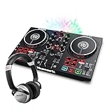 Numark Party Mix II + HF 125 - Set de DJ, Controlador DJ con mezclador DJ para Serato DJ Lite y luces integradas + Auriculares de DJ Profesionales