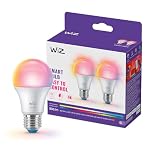WiZ Bombilla LED Inteligente A60, RGB, E27, 806 lm, 8.5W, Pack de 2