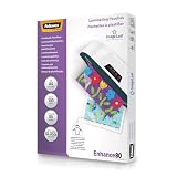 Fellowes Pack de 100 fundas plastificar A4, brillo, formato A4, 80 micras, con flechas direccionales ImageLast, fundas para plastificadora adecuadas para fotos y avisos