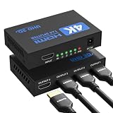 Splitter HDMI 1 Entrada 4 Salidas 4K con EDID HDCP HDR 3D, Multiplicador de Señal HDMI para PC, Laptop, HDTV - 1 Fuente a 4 Pantallas Simultáneamente