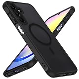 ivoler Funda Magnética para Samsung Galaxy A25 5G, [Protección Grado Militar] Carcasa Protectora Antigolpes, Translúcida Mate Trasera Antihuellas y Antiarañazos Delgado Bumper Case, Negro
