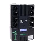 U-Power UPS 850VA SAI – Sistema de Alimentación Ininterrumpida, 480W, Pantalla LCD, 8 Enchufes Schuko, USB, RJ45, Protección Eléctrica para PC y Red