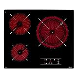 TEKA Placa Vitrocerámica 60 cm, 3 Fuegos, Touch Control, Función Stop & Go, Indicador de Calor Residual, Modelo TB 6315