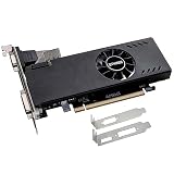 QTHREE Radeon RX 550 Low Profile Tarjeta Grafica, 4GB GDDR5 128-bit, DVI-D, HDMI, VGA, PCI Express x8, Tarjeta Vídeo PC, DirectX 12, Computer GPU