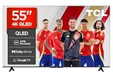 TCL 55T69C 55 Pulgadas QLED 4K HDR10+ Smart TV, Google TV, Dolby Atmos | Game Master, Dolby Vision, Motion Clarity, Google Assistant, Compatible con Alexa