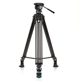 Benro KH26PC - Trípode de Video con Cabeza, Carga útil de 15 Libras, Arrastre panorámico Continuo, Placa de cámara antirrotación (KH26PC)