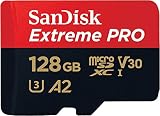 SanDisk Extreme PRO 128GB tarjeta microSDXC + adaptador SD + RescuePro Deluxe, hasta 200 MB/s, con Clase A2 de rendimiento de las aplicaciones UHS-I Class 10 U3 V30
