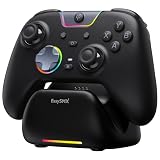 EasySMX X05Pro Mando PC Inalámbrico con Base, 1000Hz, Joysticks Hall, Botones Silenciosos, Gatillos de 2 Etapas, D-Pad 8 Direcciones, 1000mAh, 2 Botones Programables, PC/Switch/Android/iOS – Negro.