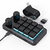 Teclado Macro Programable - Introducción con Una Sola Pulsación Combinaciones de Teclas, Cadenas de Caracteres, Ajustes de Volumen y Brillo, USB Bluetooth 2.4G Tri-Mode Conexión (Negro)