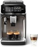 PHILIPS 3300 Cafetera Superautomática, Espumador de leche, 5 bebidas, Negro | Cafetera espresso, molinillo cerámico, SilentBrew 40% más silencioso, pantalla táctil, espumador de leche clásico (EP3326/90)