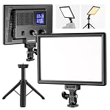 NEEWER NL-116AI 9' Panel de Luz LED de Video,Iluminación Trípode Escritorio | Luz Suave DSLR Regulable, Mini Soporte, Puertos USB-C, 3200K-5600K CRI95+ para Fotografía de Estudio, Video y Streaming