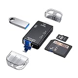 Adaptador lector tarjetas SD/TF 6 en 1 con puertos USB tipo A y tipo C e interfaz micro Android, ranuras dobles USB 2.0. Compatible con tarjetas de memoria Micro SD/SDHC/SDXC/MMC para cámaras, PC, tel