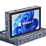 Mini PC-HEIGAOLAPC Win 11 Pro Mini Ordenador Computadora con Pantalla Táctil Integrada 5.5', 16GB Ram 256GB Rom, Procesador N5100, Doble Salida 4K HDMI 2.0 Type-C3.1, Batería 5000mAh, WiFi 5, 4XUSB3.0