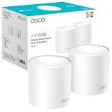 TP-Link Deco X1500 (2-Pack)-Sistema WiFi 6 Mesh, AX1500 Doble Banda, 360m² | Cobertura para Toda la Casa hasta 360m². Red Unificada. Conecta 120 Dispositivos. 2 Puertos GE. Control Parental. App Deco