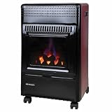 Orbegozo HBF 95 Estufa de gas butano, llama azul, triple sistema de seguridad, apta para gas butano y propano, 3500 W, clase de eficiencia energética A, analizador atmosférico, color negro/Burdeos