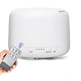 ieron Humidificador con 7 luces LED, bajo ruido, ajuste de seguridad sin agua, con mando a distancia, para cuidado de la piel, dormitorio, hogar, 500 ml