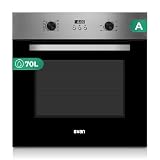 Svan Horno Multifunción con Ventilador Inox SHM8700DPX. Capacidad 70 Litros, 3000 W, 8 Programas, Interior Esmaltado, Fácil Limpieza, Display LED Manual, Eficiencia Energética Clase A