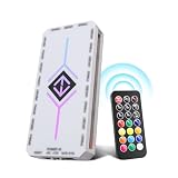 ARGB PWM Fan Hub con carpetaController 2 en 1 con conectores de ventilador PWM de 9 x 4 pines y puertos de 3 pines de 5 V, base magnética y alimentación SATA, 18 puertos para iluminación RGB