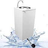 Express Water Basic Plus - Fregadero portátil autónomo, con depósito de agua, de acero inoxidable, mando a pedal, kit de agua caliente, certificado para ASL