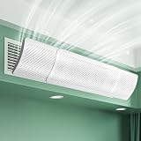 Opatiny Deflector de parabrisas para aire acondicionado central, dirección de flujo de aire ajustable para rejillas de ventilación de techo laterales superiores, 49-86 cm, color blanco para material