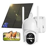 NUASI 4G LTE Camara Vigilancia Exterior con Panel Solar Inalámbrica, 2K HD