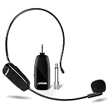 SOAIY Micrófono inalámbrico Diadema USB Micrófono inalámbrico UHF Oreja de Mano 2-en-1 Amplificador de Voz portatil para Conferencias, Clases, Guía Turístico, Profesores