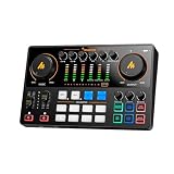 Interfaz de audio para mezclador de podcast MAONO E2 Gen2, negra